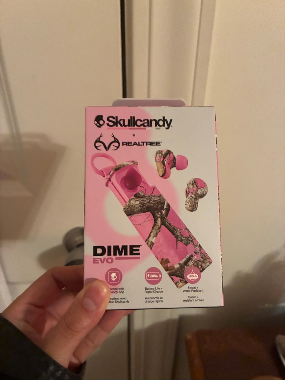 Skull candy pink camo earphones